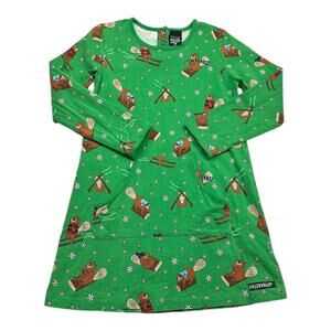 Girl's Villervalla Beaver Print Dress Size 6
